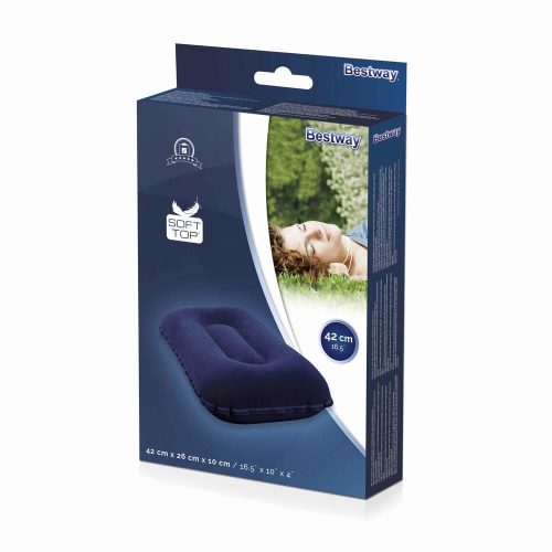 BESTWAY 67121 Travel Inflatable Velvet Pillow Navy Blue