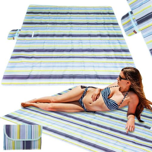 Beach mat beach picnic blanket 200x200cm blue
