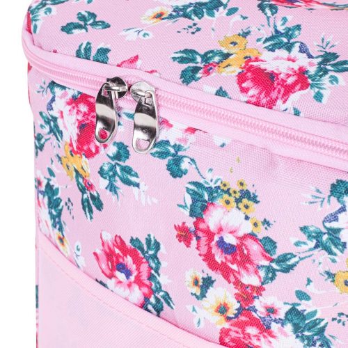 Thermal bag for lunch for beach picnic 11L with pink flowers