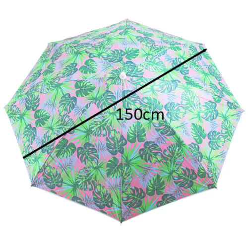 Beach garden parasol adjustable 150cm broken leaves