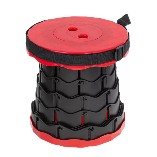 Telescopic folding stool, red