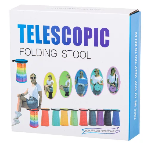 Telescopic folding stool, red