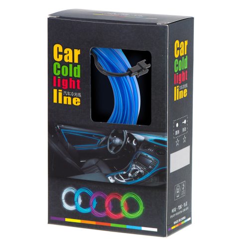 LED hangulatvilágítás autóba / autós USB / 12V-os szalag 3m kék
