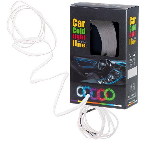 LED hangulatvilágítás autóba / autós USB / 12 V-os szalag 5 m fehér