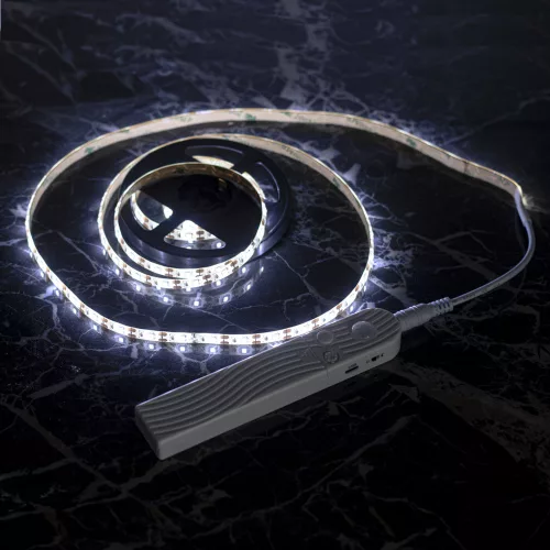 USB battery-powered motion sensor LED strip 2M cold white