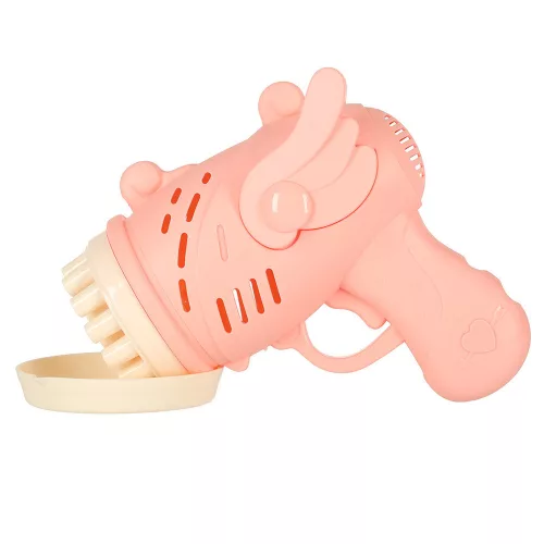 Soap bubble gun with wings pink
