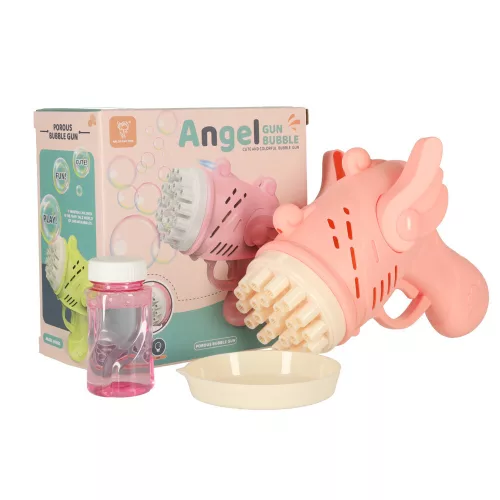 Soap bubble gun with wings pink