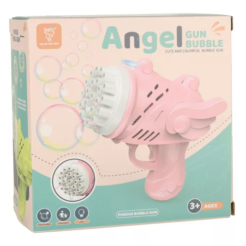 Soap bubble gun with wings pink