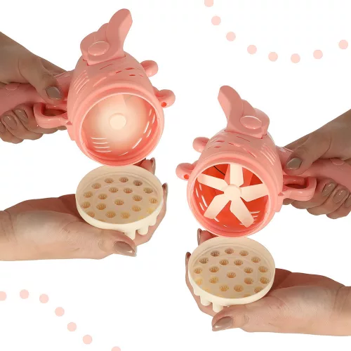 Soap bubble gun with wings pink