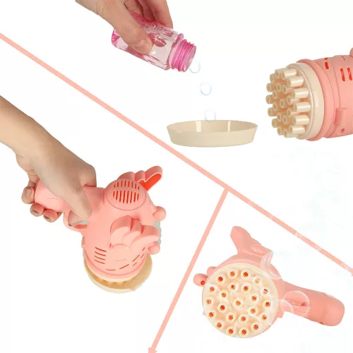 Soap bubble gun with wings pink