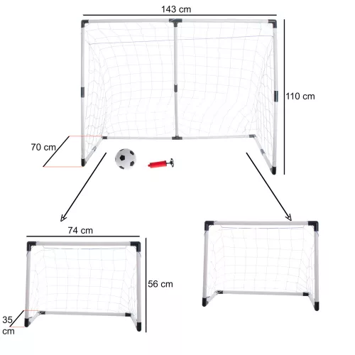 Children's soccer goal 2in1 143x110x70cm 143x110x70cm