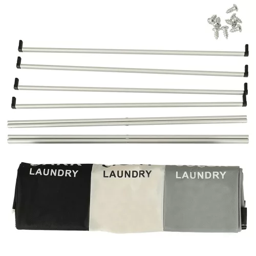 Laundry basket divider organizer 3 compartments 135l