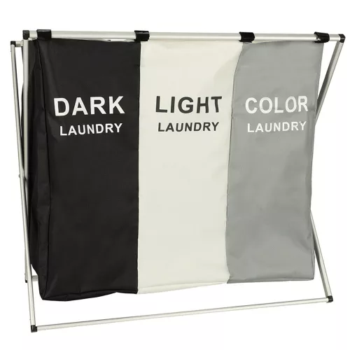 Laundry basket divider organizer 3 compartments 135l