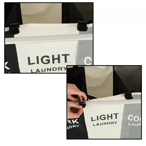 Laundry basket divider organizer 3 compartments 135l
