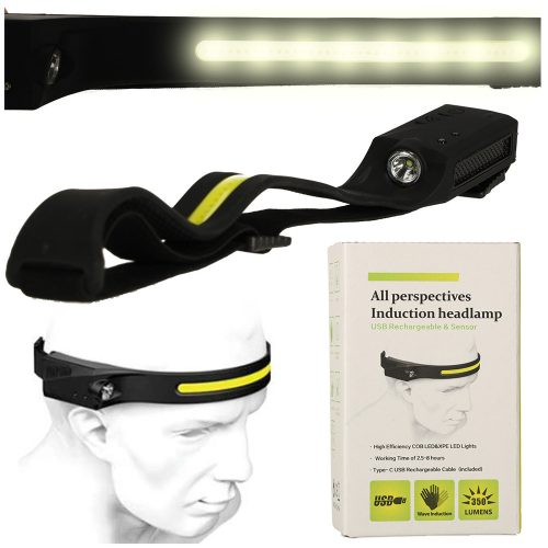LED újratölthető fejlámpa zseblámpa