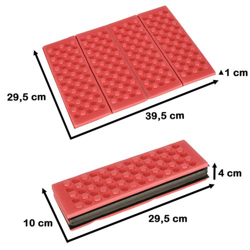 Foldable foam mat for tourists red seat pad