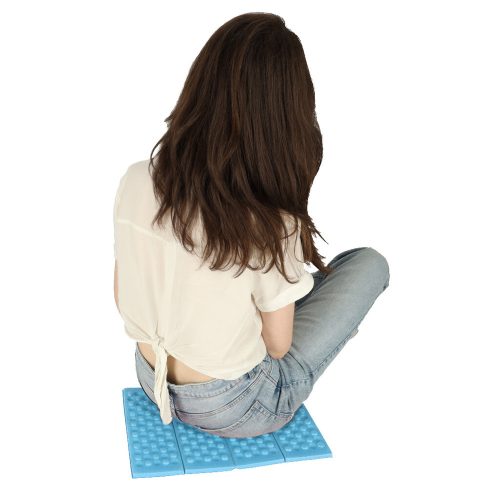 Foldable foam mat for tourist seating blue