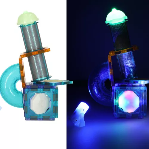 Luminous magnetic marble track with 49 pieces