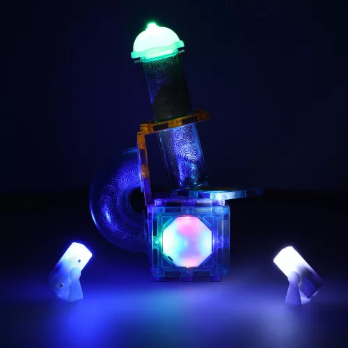 Luminous magnetic marble track with 49 pieces