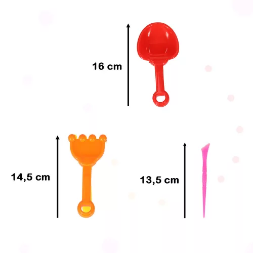 Sand accessories toy shapes shovels 28 pieces.