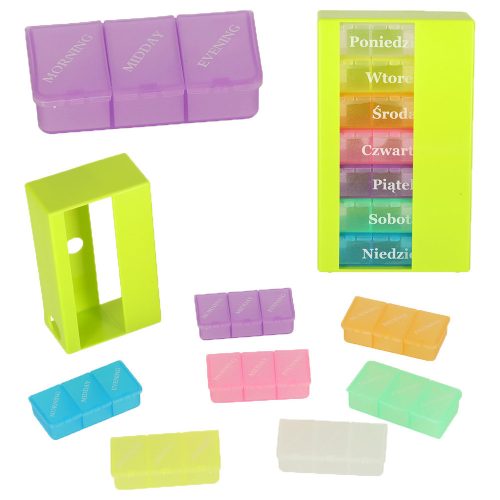 pill box organizer container weekly 7 days standing