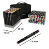 Double-sided alcohol felt-tip pens in case 120 + stand