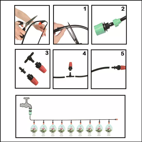 Water curtain mist garden sprinkler irrigation system 15m