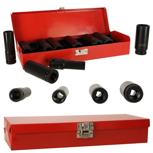 10 darabos ütvecsavarkulcs készlet, 1/2'', 10-24 mm.