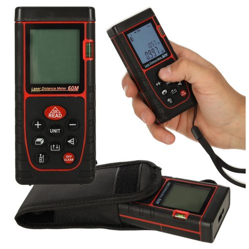 Digital laser rangefinder waterproof IP54 3mm/60m case battery operated