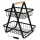 Two-tier fruit basket metal wood