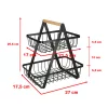 Two-tier fruit basket metal wood