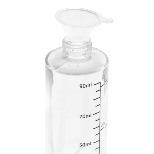 Oil dispenser nozzle with 100 ml scale