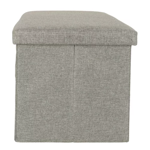 Folding pouf with storage compartment, gray large 76x38x38cm
