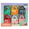 Educational Puzzle Car Blocks Padlocks Sensory Toy Montessori