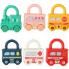 Educational Puzzle Car Blocks Padlocks Sensory Toy Montessori