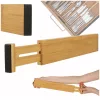 Drawer organizer adjustable bamboo separator 43x6x1.5cm 1 pc