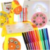Girrafe-shaped projection drawing table with 12 felt-tip pen