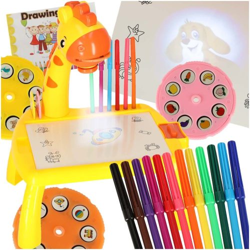 Girrafe-shaped projection drawing table with 12 felt-tip pen