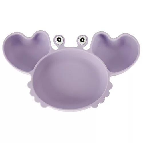 Children's silicone cutlery crab 9-piece set purple
