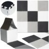 Habszivacs puzzle gyerekszőnyeg 180x180cm 9 darabos szürke-krémszürke