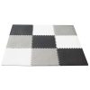 Habszivacs puzzle gyerekszőnyeg 180x180cm 9 darabos szürke-krémszürke