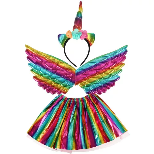 Unicorn costume skirt headband multicolor