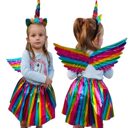 Unicorn costume skirt headband multicolor