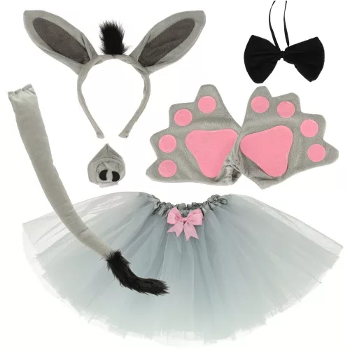 Carnival costume donkey skirt headband 7 items
