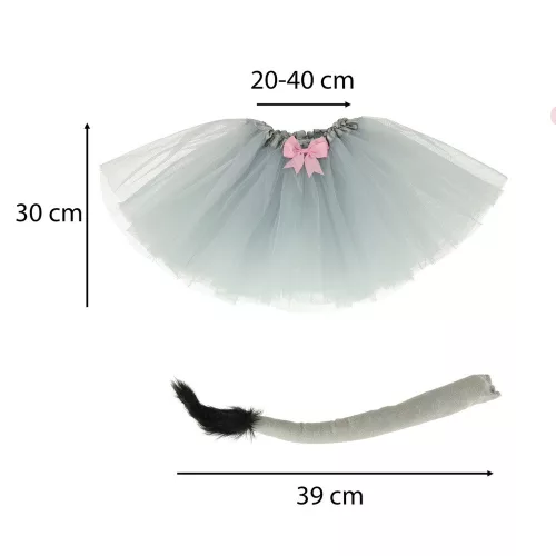 Carnival costume donkey skirt headband 7 items