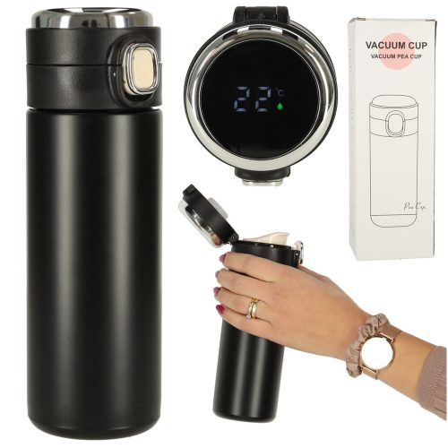 Thermal mug with spout LED thermos 420ml black