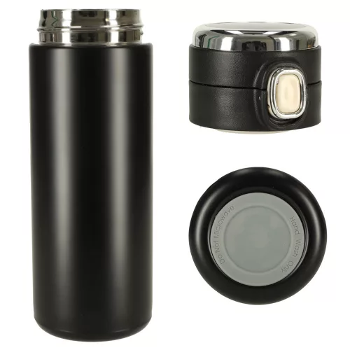 Thermal mug with spout LED thermos 420ml black
