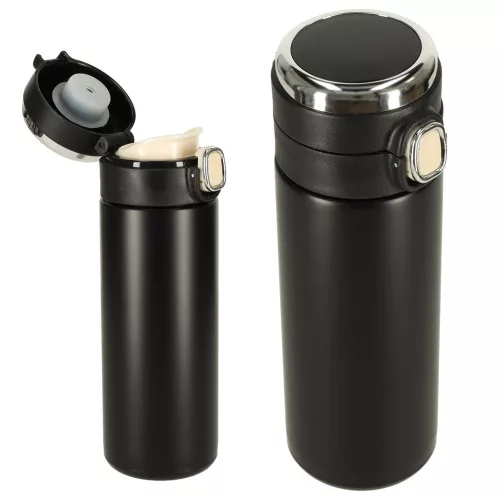 Thermal mug with spout LED thermos 420ml black