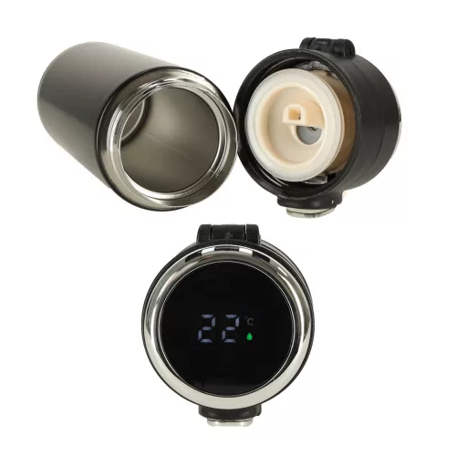 Thermal mug with spout LED thermos 420ml black