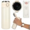 Thermal mug with spout LED thermos 420ml in beige